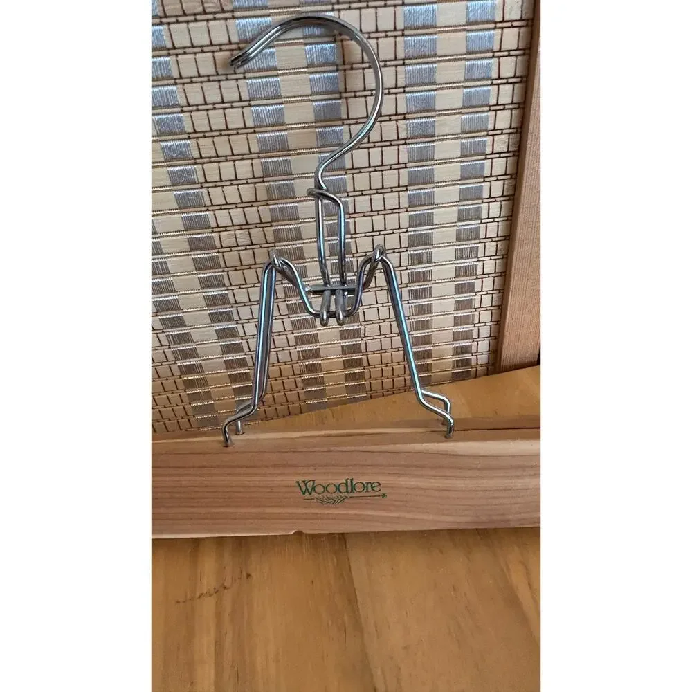 Woodlore Three wooden trouser and skirt clamp hangers